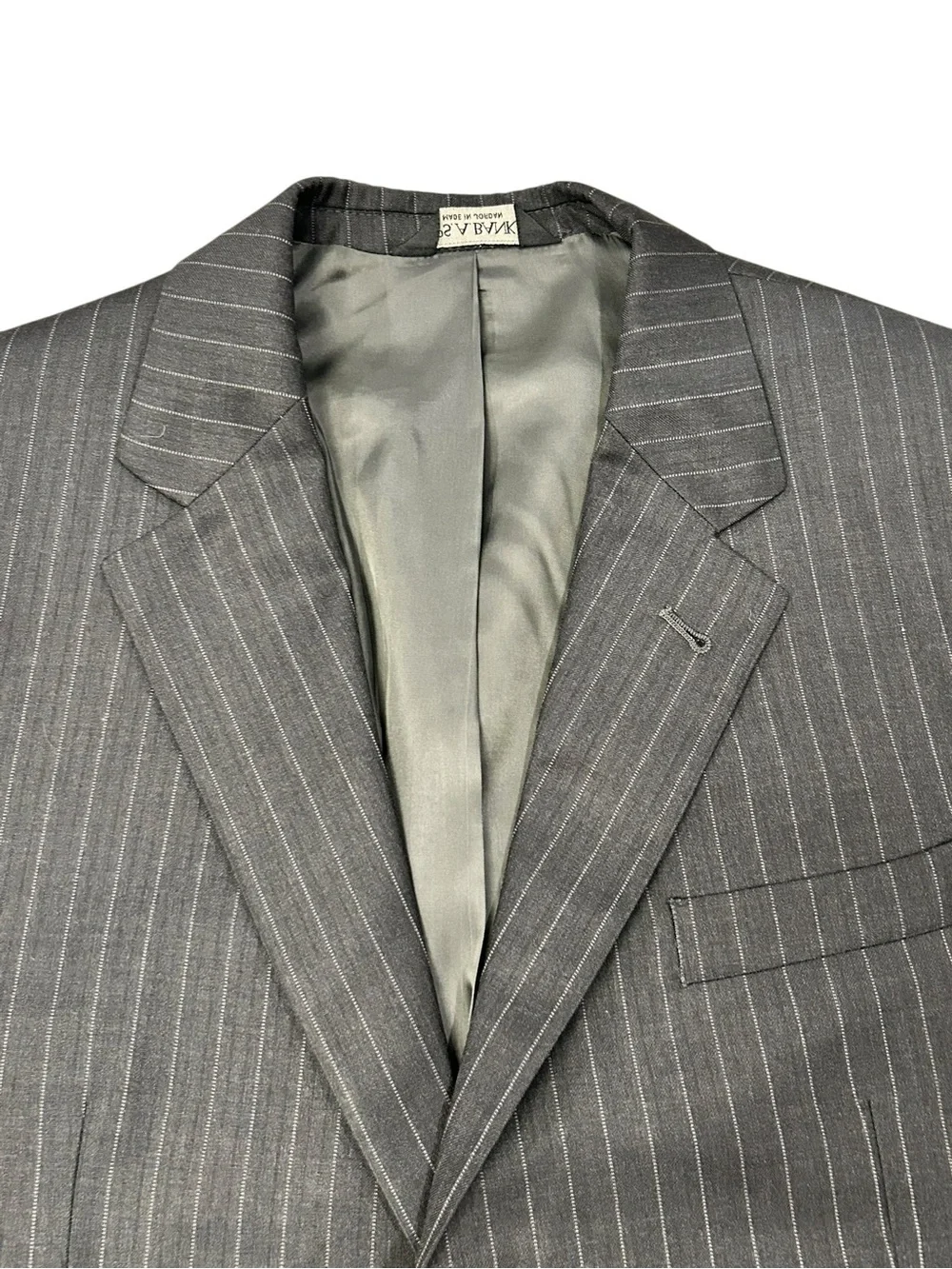 Jos. A. Bank Signature Collection Men's Charcoal Gray Track Pinstripe Suit 42S